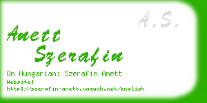 anett szerafin business card